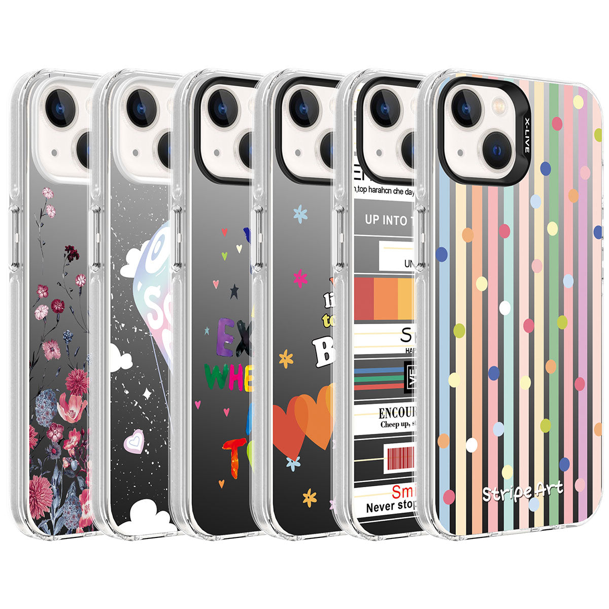Apple iPhone 13 Kılıf Desenli Zore Silver Sert Kapak Balon
