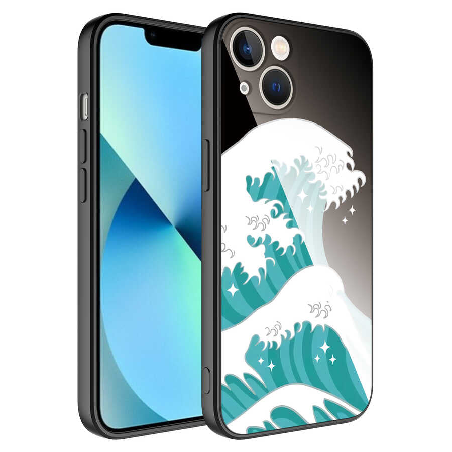 Apple iPhone 13 Kılıf Kamera Korumalı Desenli Sert Silikon Zore Epoksi Kapak NO9