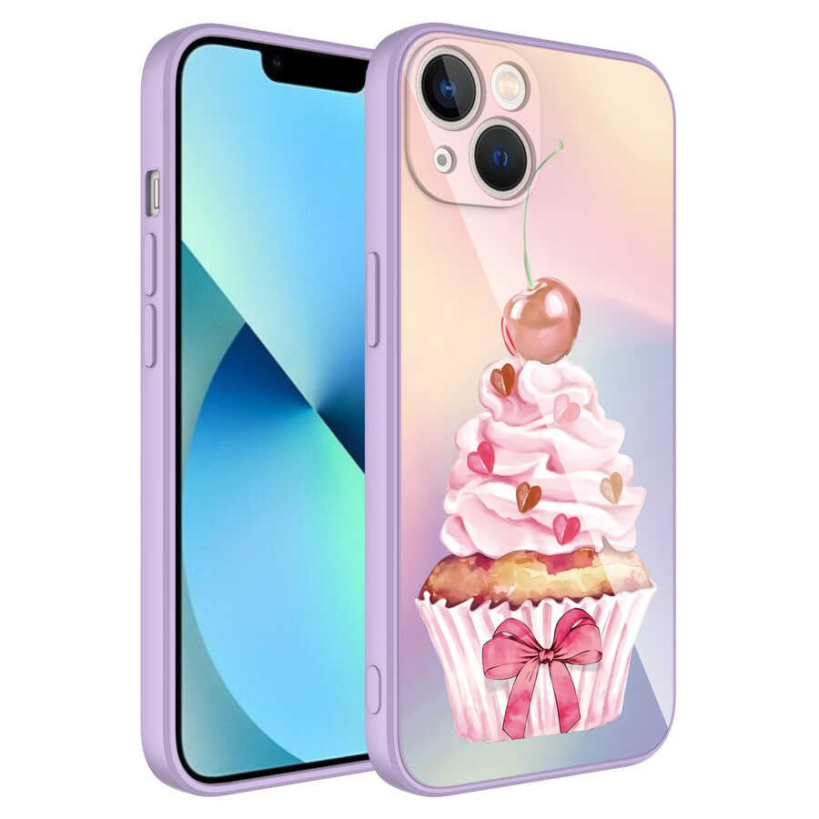 Apple iPhone 13 Kılıf Kamera Korumalı Desenli Sert Silikon Zore Epoksi Kapak NO11