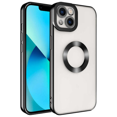 Apple iPhone 13 Kılıf Kamera Korumalı Logo Gösteren Zore Omega Kapak Lila