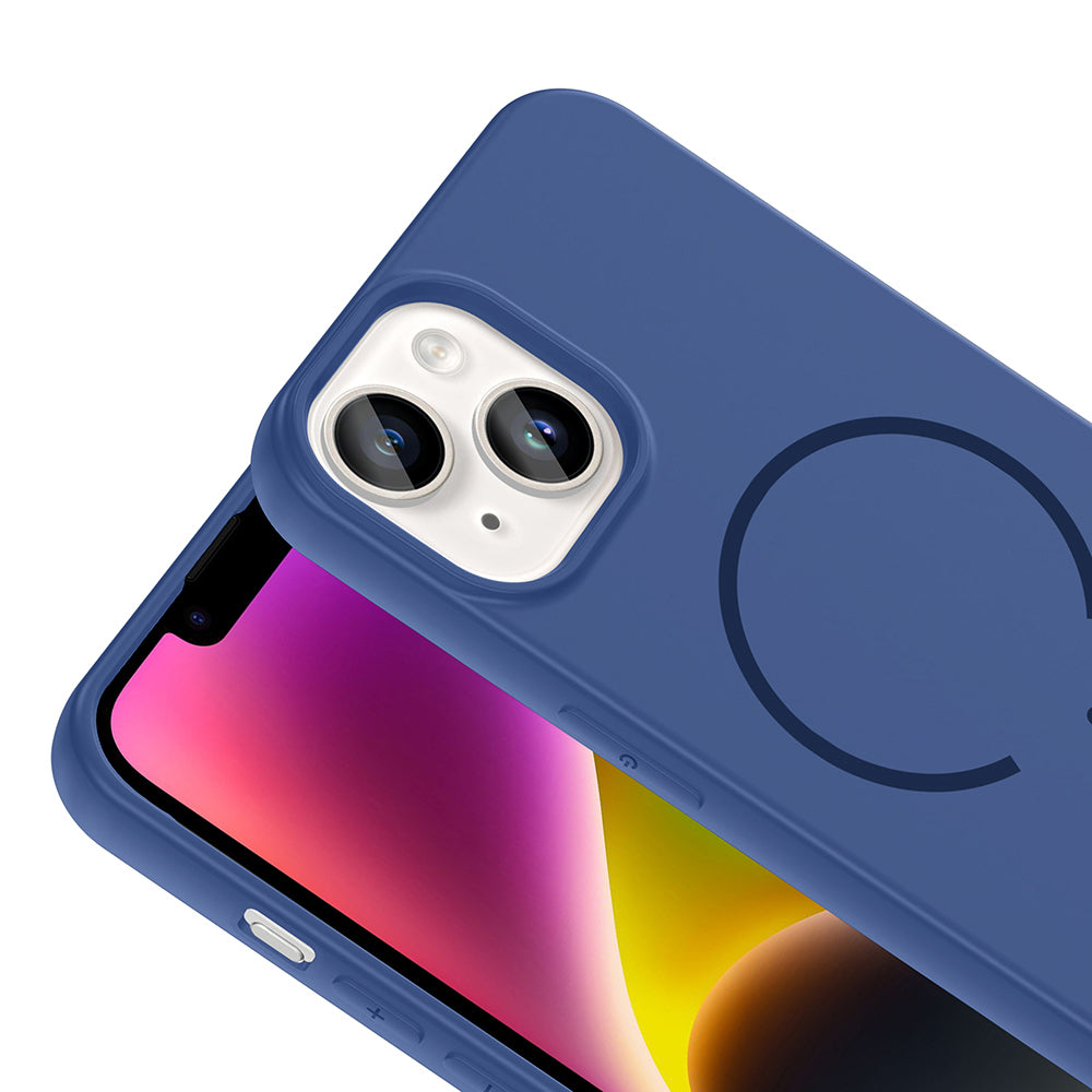 Apple iPhone 13 Kılıf M-safe Şarj Özellikli Zore Meta Kapak Titanyum-Gri