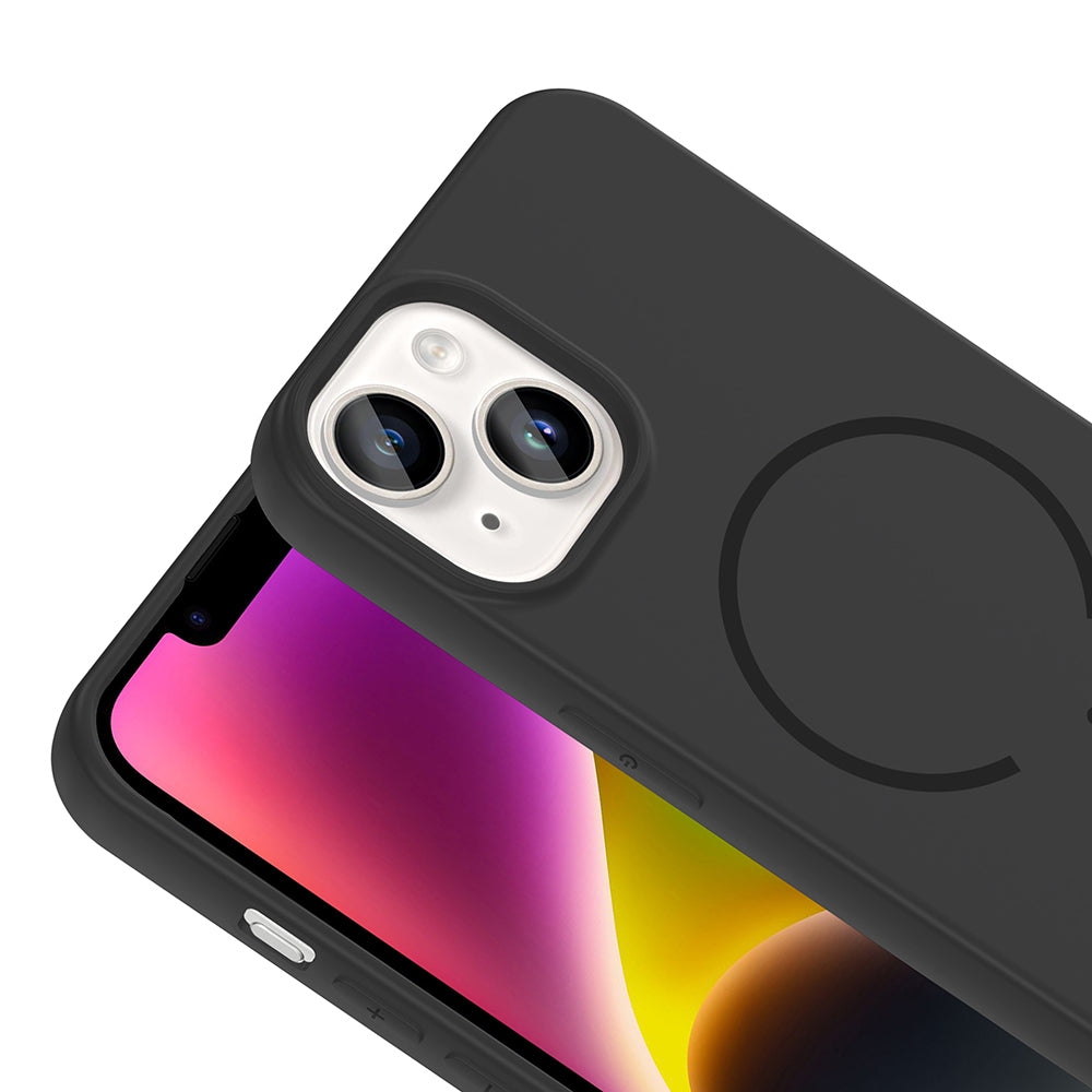 Apple iPhone 13 Kılıf M-safe Şarj Özellikli Zore Meta Kapak Turuncu
