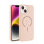 Apple iPhone 13 Kılıf M-safe Şarj Özellikli Zore Meta Kapak Rose Pembe