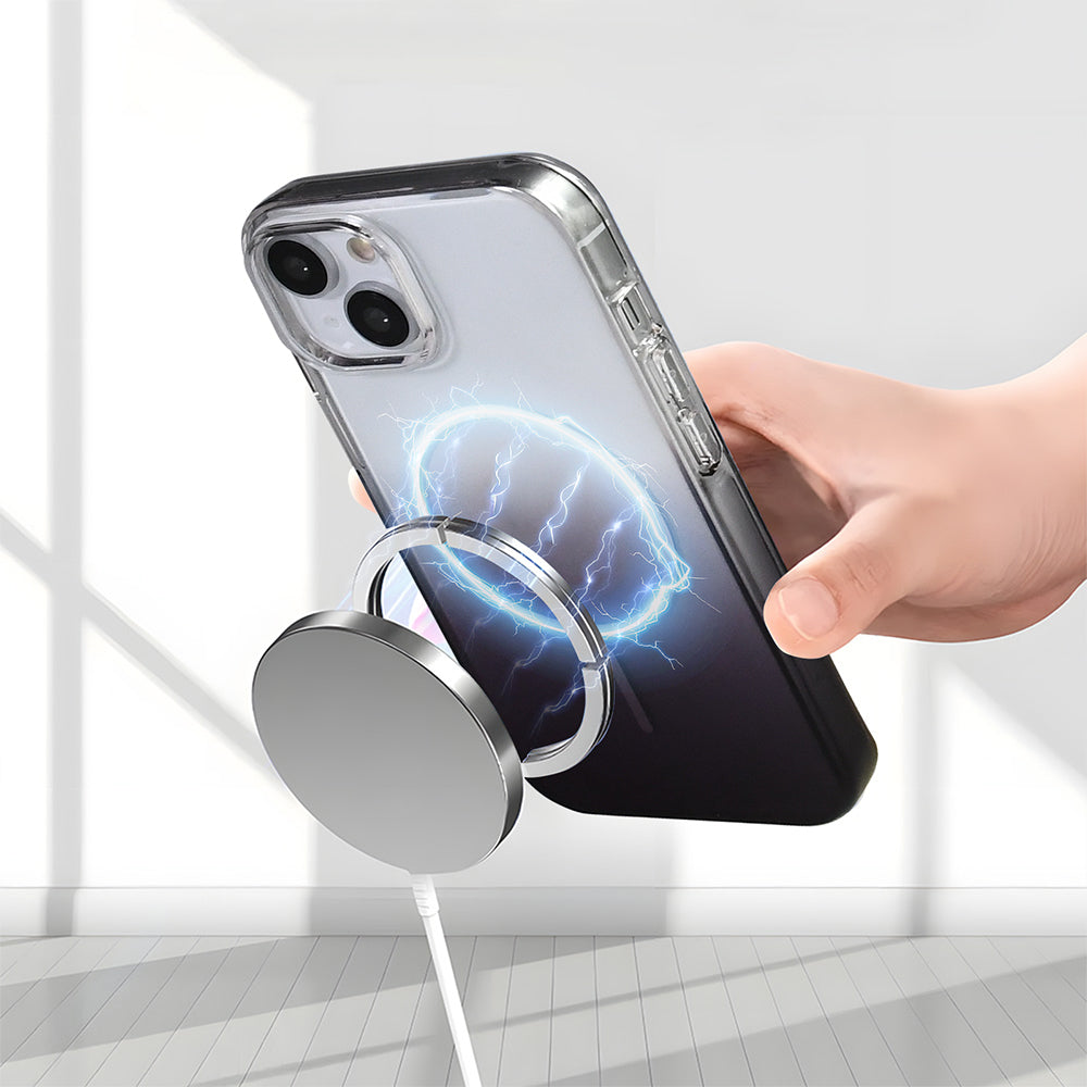 Apple iPhone 13 Kılıf M-Safe Şarj Özellikli Zore Septik Silikon Kapak Siyah