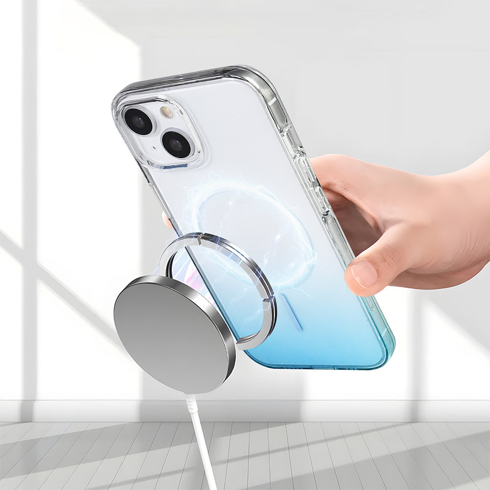 Apple iPhone 13 Kılıf M-Safe Şarj Özellikli Zore Septik Silikon Kapak Turuncu