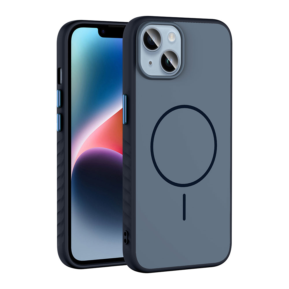 Apple iPhone 13 Kılıf M-safe Şarj Özellikli Zore Tea Kapak Gümüş
