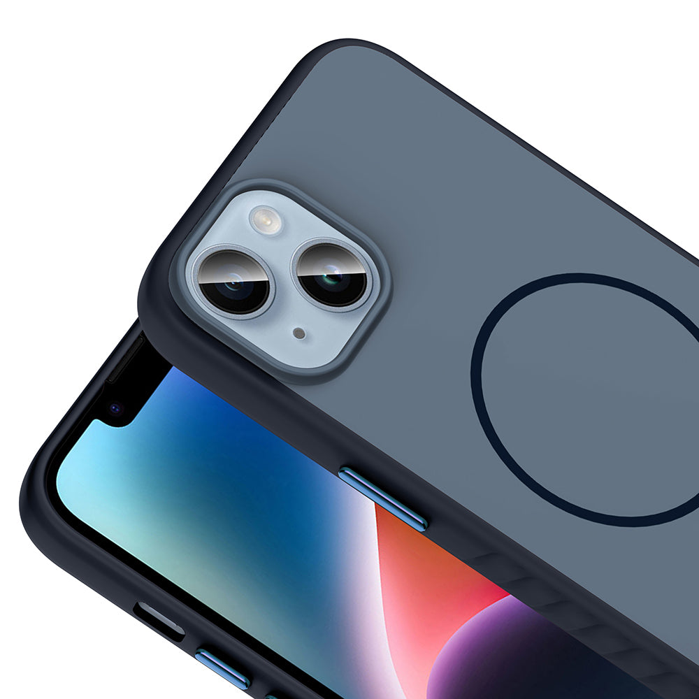 Apple iPhone 13 Kılıf M-safe Şarj Özellikli Zore Tea Kapak Gümüş