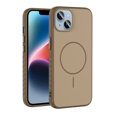 Apple iPhone 13 Kılıf M-safe Şarj Özellikli Zore Tea Kapak Gold