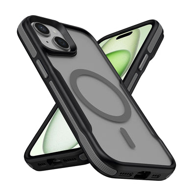 Apple iPhone 13 Kılıf M-safe Şarj Özellikli Renkli Kenar Airbag Şeritli Zore Lamer Kapak Mor