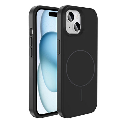 Apple iPhone 13 Kılıf M-safe Şarj Özellikli Sıvı Teknolojili Silinebilir Sert Zore Kivi Kapak Kırmızı