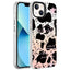 Apple iPhone 13 Kılıf Mermer Desenli Zore Marbello Kapak Pembe