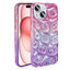 Apple iPhone 13 Kılıf Simli 3D Desenli Zore Hacar Kapak Pembe-Mavi