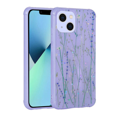 Apple iPhone 13 Kılıf Simli Desenli Kamera Korumalı Parlak Zore Popy Kapak Dallar