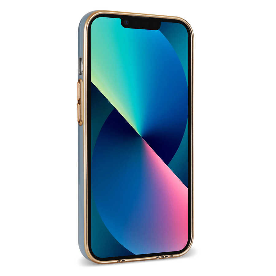 Apple iPhone 13 Kılıf Zore Bark Kartlıklı Kapak Lila