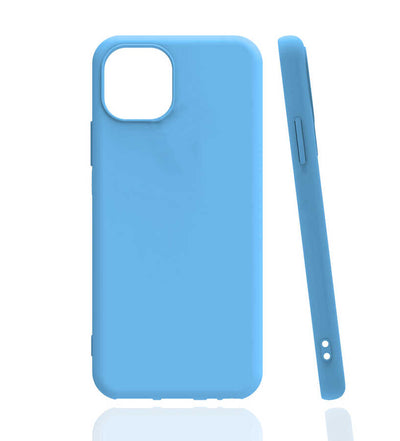 Apple iPhone 13 Kılıf Zore Biye Silikon Mavi Açık