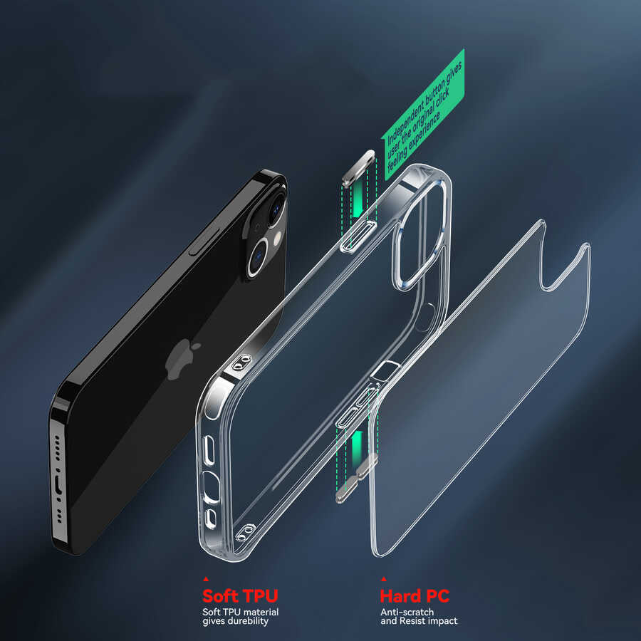 Apple iPhone 13 Kılıf Zore Forst Kapak Renksiz