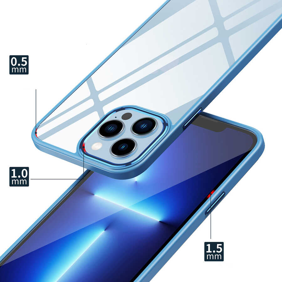 Apple iPhone 13 Kılıf Zore Krom Kapak Lacivert