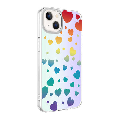 Apple iPhone 13 Kılıf Zore M-Blue Desenli Kapak Heart No3