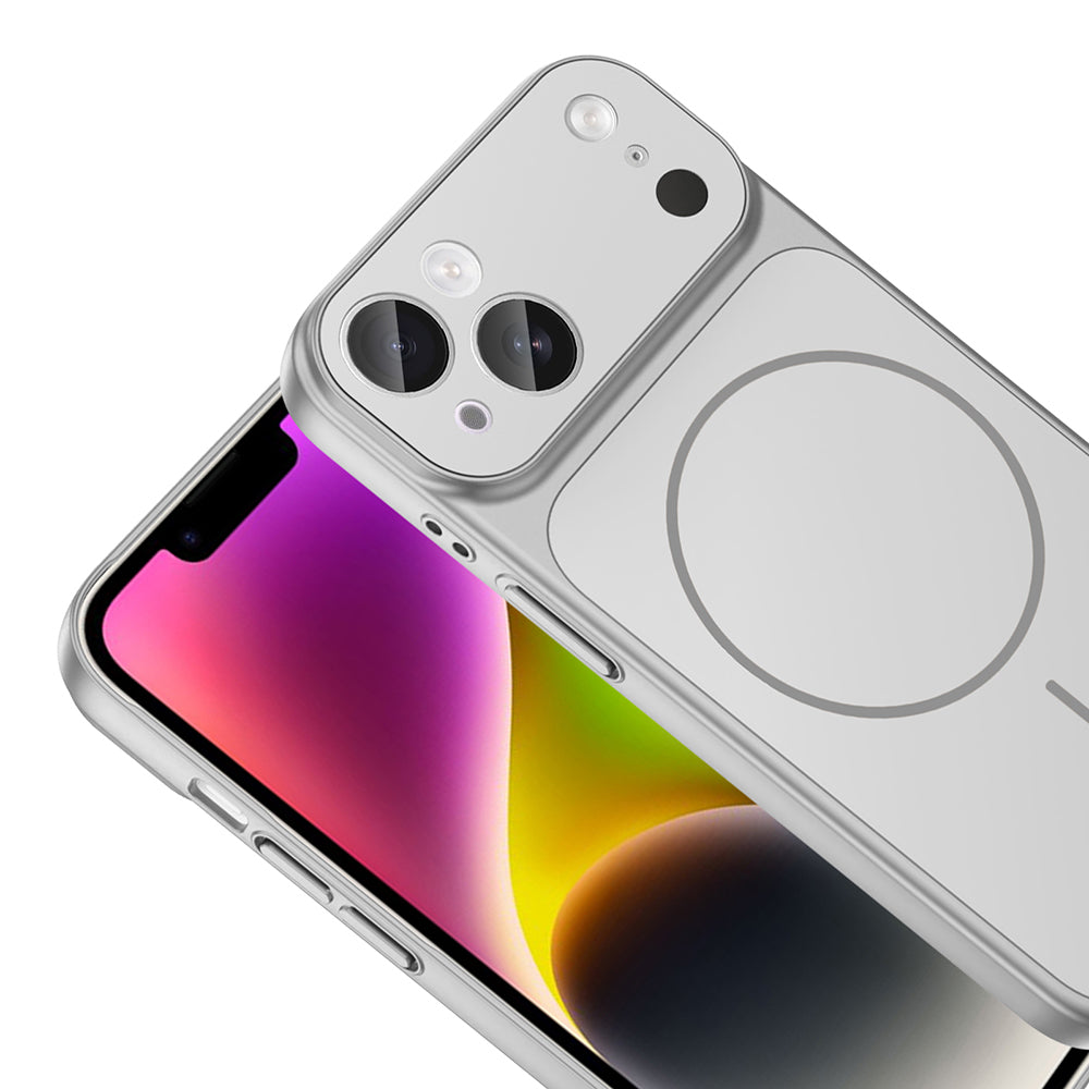 Apple iPhone 13 Kılıf Zore M-Safe Şarj Özellikli Kamera Korumalı Formen Kapak Turuncu