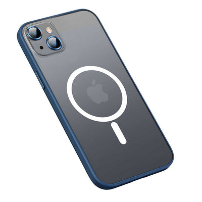 Apple iPhone 13 Kılıf Zore Mokka Wireless Kapak Lacivert