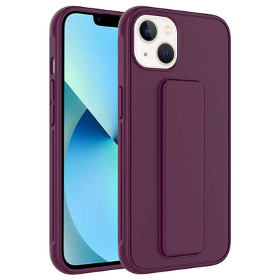 Apple iPhone 13 Kılıf Zore Qstand Kapak Mürdüm