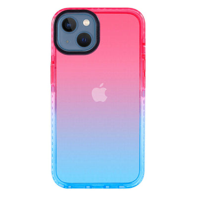 Apple iPhone 13 Kılıf Zore Renkli Punto Kapak Pembe-Mavi