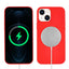 Apple iPhone 13 Kılıf Zore Silksafe Wireless Kapak Kırmızı