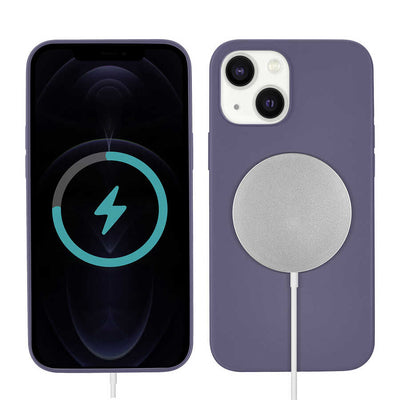 Apple iPhone 13 Kılıf Zore Silksafe Wireless Kapak Mor