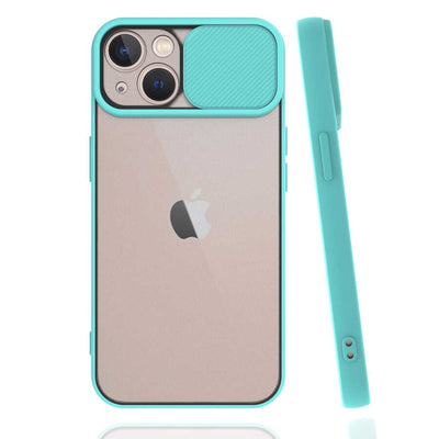 Apple iPhone 13 Mini Kılıf Zore Lensi Kapak Turkuaz
