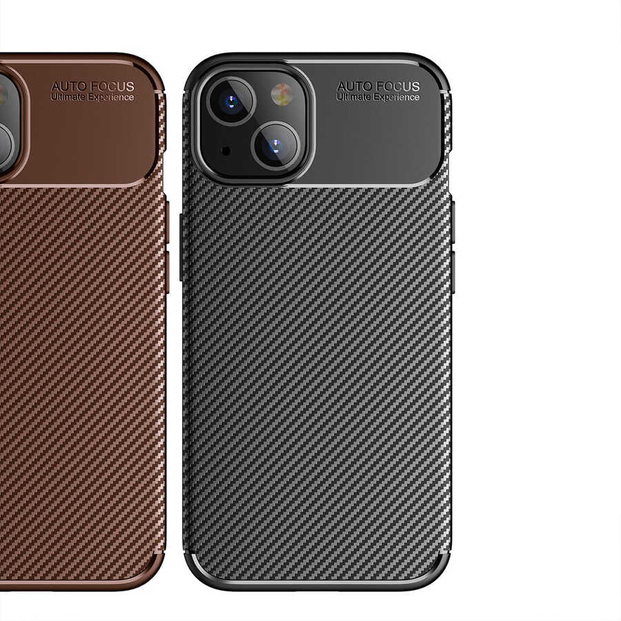 Apple iPhone 13 Mini Kılıf Zore Negro Silikon Kapak Kahverengi