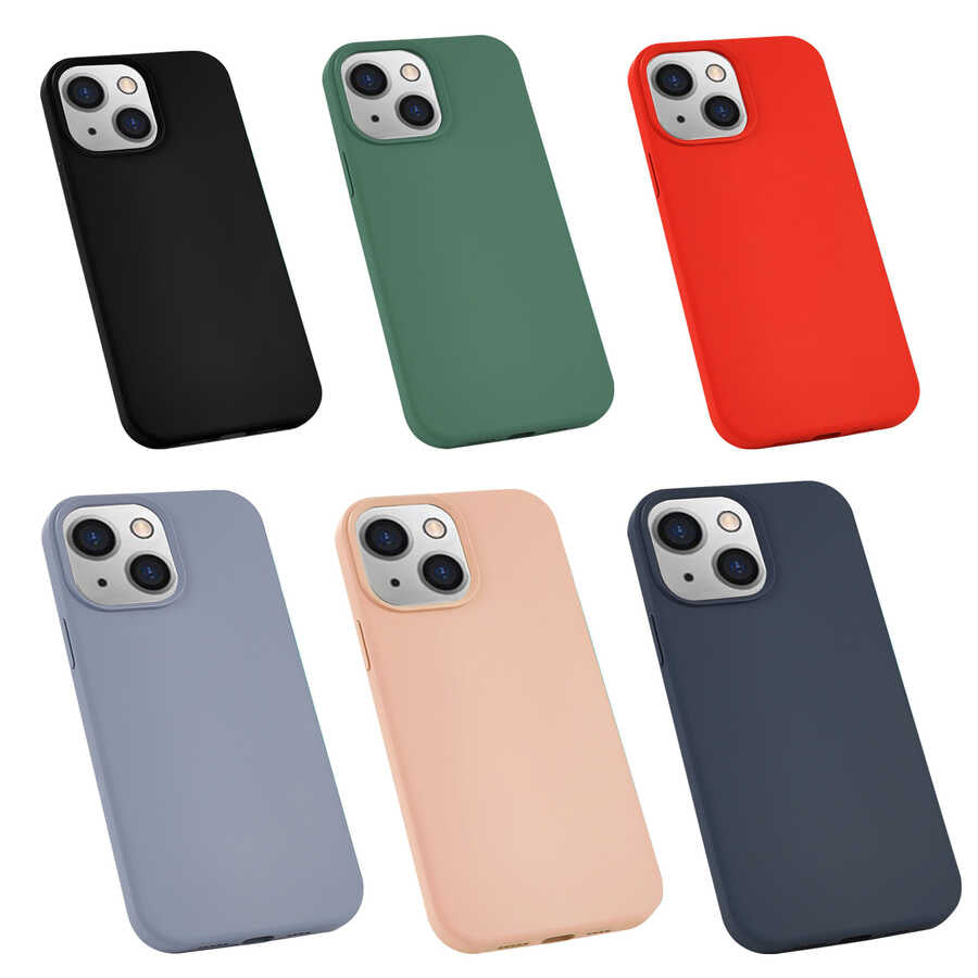 Apple iPhone 13 Mini Kılıf Zore Silk Silikon Lacivert