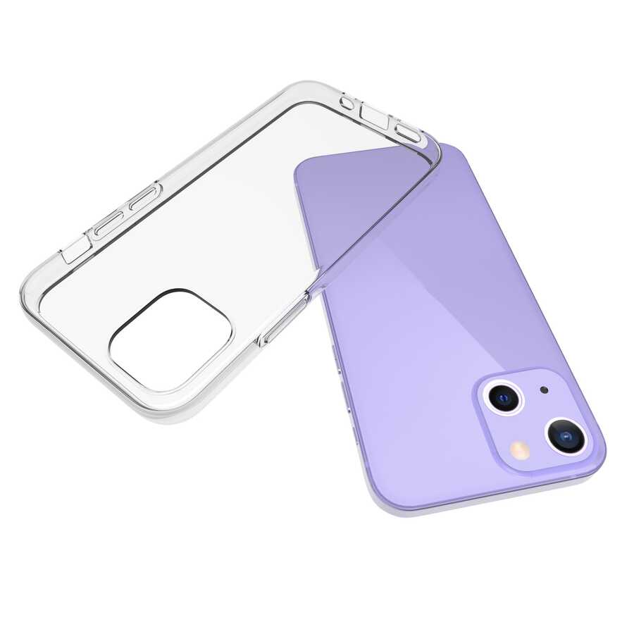 Apple iPhone 13 Mini Kılıf Zore Süper Silikon Kapak Renksiz
