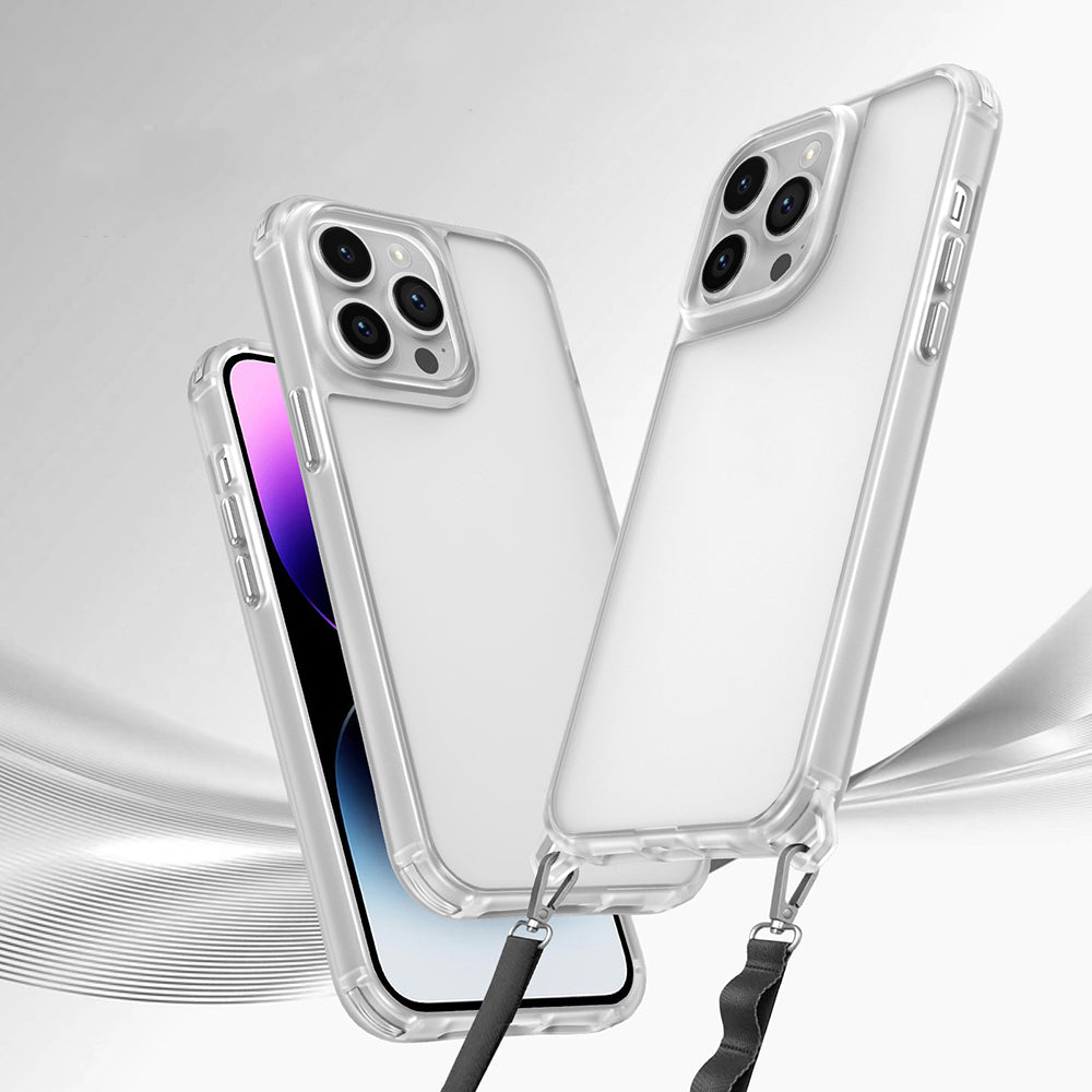Apple iPhone 13 Pro Kılıf Airbagli Takılabilir Askı Aparatlı Zore Snap Silikon Kapak Şeffaf