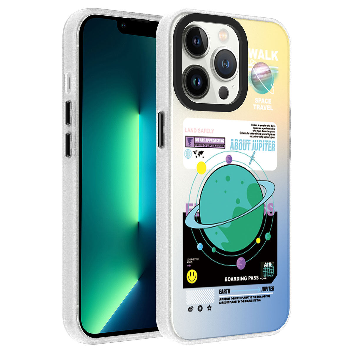 Apple iPhone 13 Pro Kılıf Desenli Zore Dragon Sert Kapak Astronot