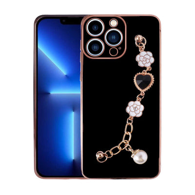 Apple iPhone 13 Pro Kılıf El Tutamaçlı Kamera Korumalı Zore Taka Silikon Kapak Siyah