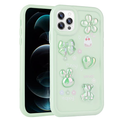 Apple iPhone 13 Pro Kılıf Kabartma Figürlü Parlak Zore Toys Silikon Kapak Beyaz