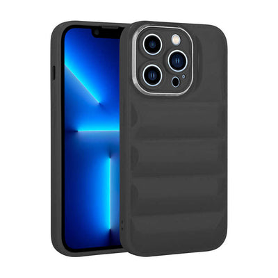 Apple iPhone 13 Pro Kılıf Kamera Korumalı Parlak Airbag'li Zore Galya Kapak Siyah