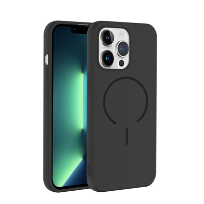 Apple iPhone 13 Pro Kılıf M-safe Şarj Özellikli Zore Meta Kapak Siyah