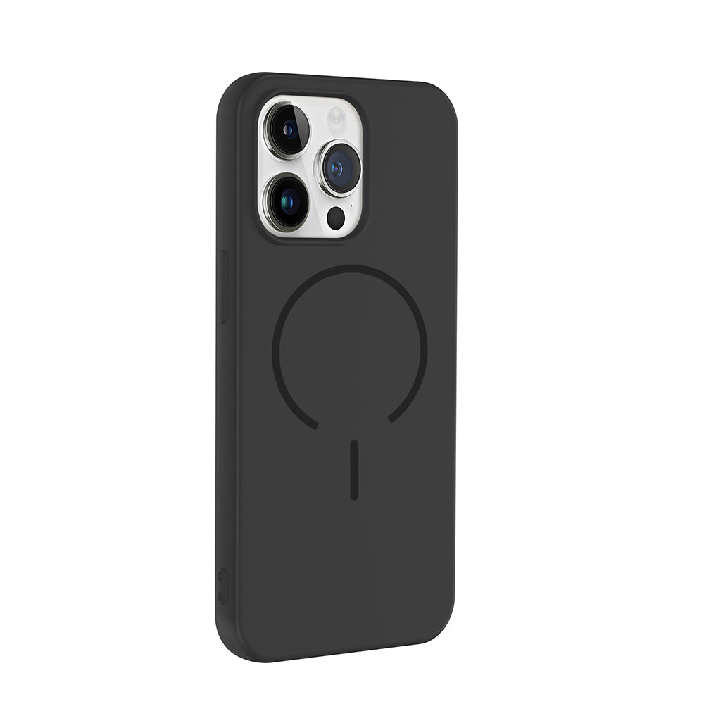 Apple iPhone 13 Pro Kılıf M-safe Şarj Özellikli Zore Meta Kapak Siyah