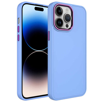 Apple iPhone 13 Pro Kılıf Metal Çerçeve ve Buton Tasarımlı Silikon Zore Luna Kapak Koyu Yeşil