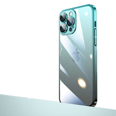 Apple iPhone 13 Pro Kılıf Parlak Renk Geçişli Kamera Korumalı Zore Senkron Kapak Mavi-Siyah