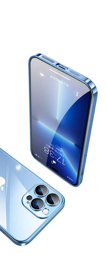 Apple iPhone 13 Pro Kılıf Sert PC Renkli Çerçeveli Zore Riksos Kapak Koyu Yeşil