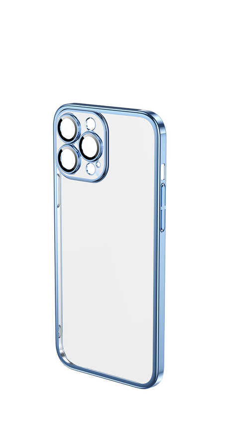 Apple iPhone 13 Pro Kılıf Sert PC Renkli Çerçeveli Zore Riksos Kapak Gümüş