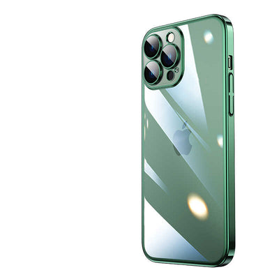 Apple iPhone 13 Pro Kılıf Sert PC Renkli Çerçeveli Zore Riksos Kapak Koyu Yeşil