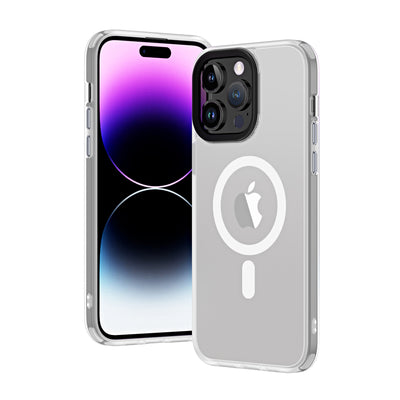 Apple iPhone 13 Pro Kılıf Wireless Şarj Özellikli Zore Hibrit M-safe Kapak Renksiz