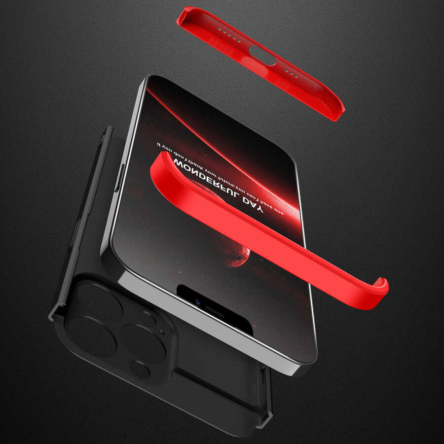Apple iPhone 13 Pro Kılıf Zore Ays Kapak Siyah-Kırmızı