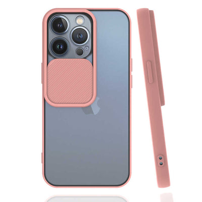 Apple iPhone 13 Pro Kılıf Zore Lensi Kapak Pembe Açık
