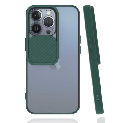 Apple iPhone 13 Pro Kılıf Zore Lensi Kapak Koyu Yeşil