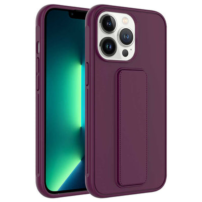 Apple iPhone 13 Pro Kılıf Zore Qstand Kapak Mürdüm