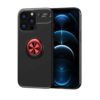 Apple iPhone 13 Pro Kılıf Zore Ravel Silikon Kapak Siyah-Kırmızı